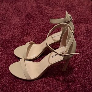 Fashion Nova Beige Strappy Heels